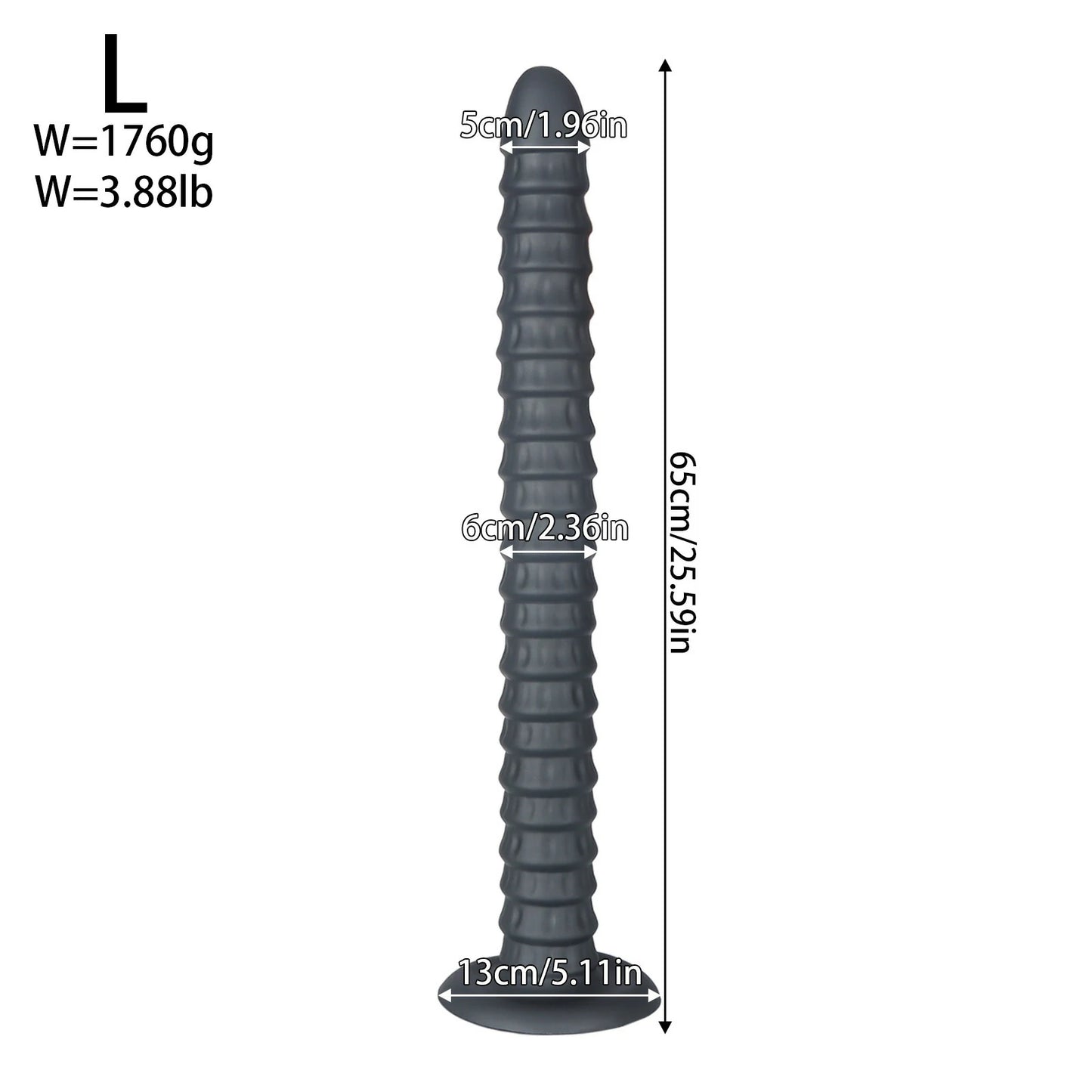 Spiral Penetrator Extra-Long Suction Dildo