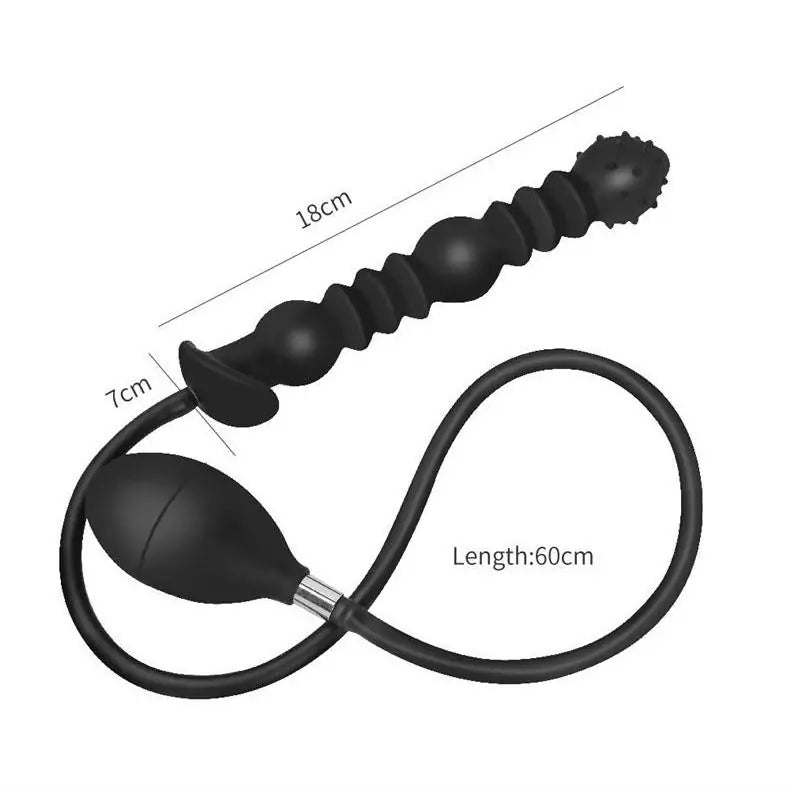 Large Triple Bead Inflatable Anal Plug