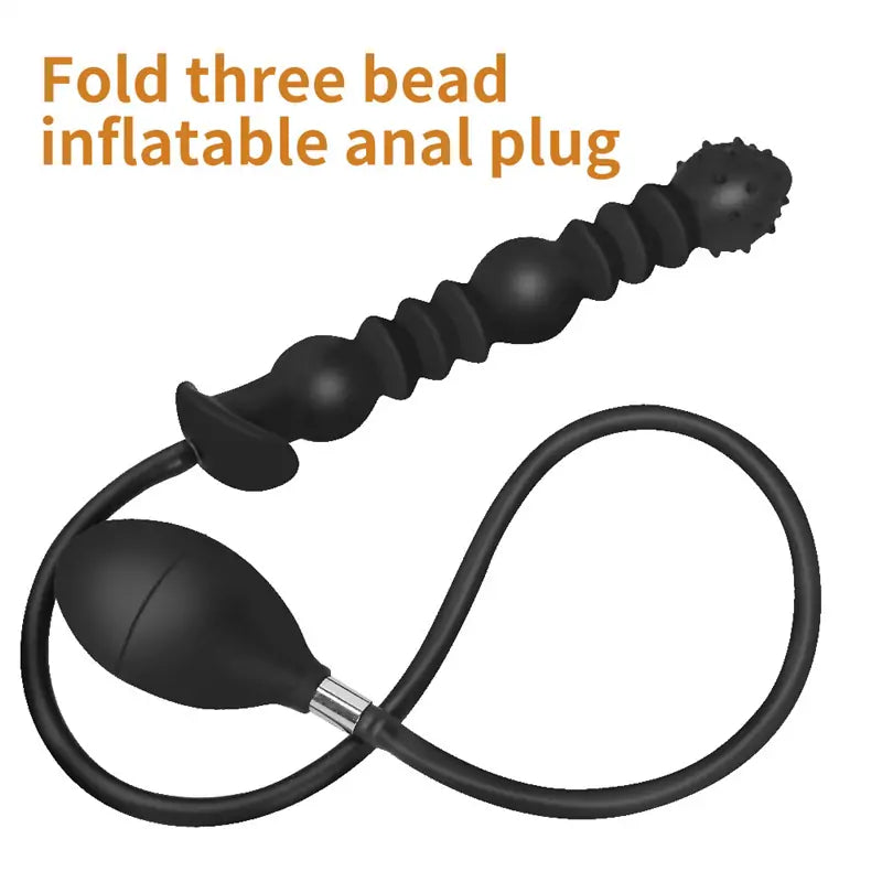 Large Triple Bead Inflatable Anal Plug
