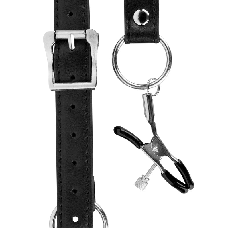 Leather Labia Spreader Adjustable Straps and Clamps