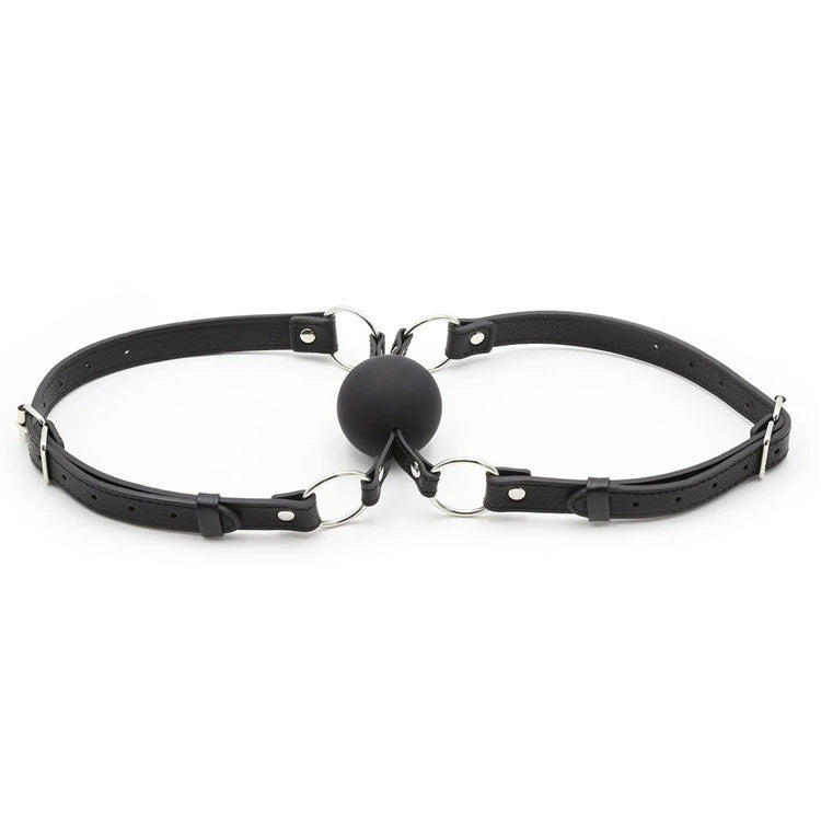 Linked Ball Gag – Adjustable Leather Couple Gag