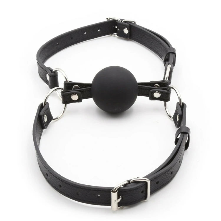 Linked Ball Gag – Adjustable Leather Couple Gag