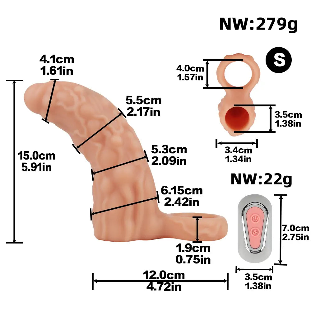 Lion Shockwave Vibrating Fantasy Penis Sleeve