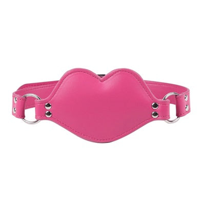 Lip Shape Dildo Gag Leather Mask