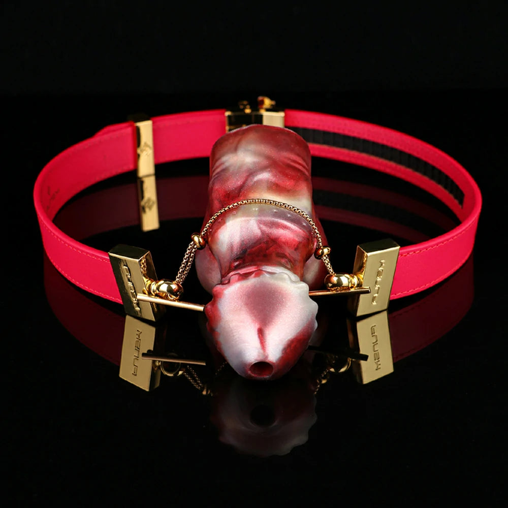 Liquid Silicone Dog Dildo Gag Harness