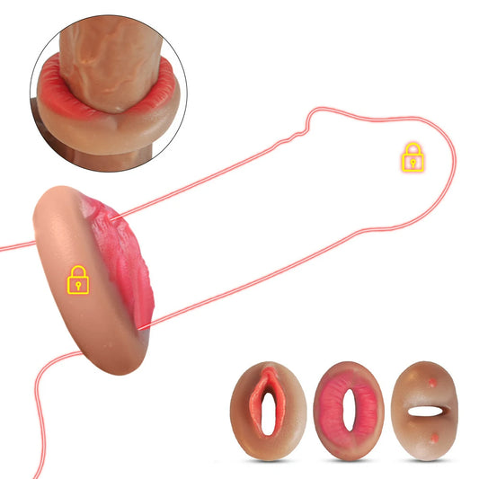 Liquid Silicone Realistic Oral Cock Ring