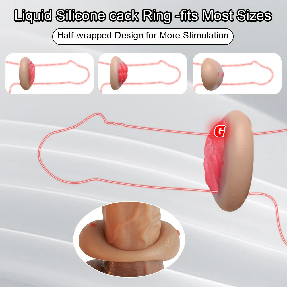Liquid Silicone Realistic Oral Cock Ring