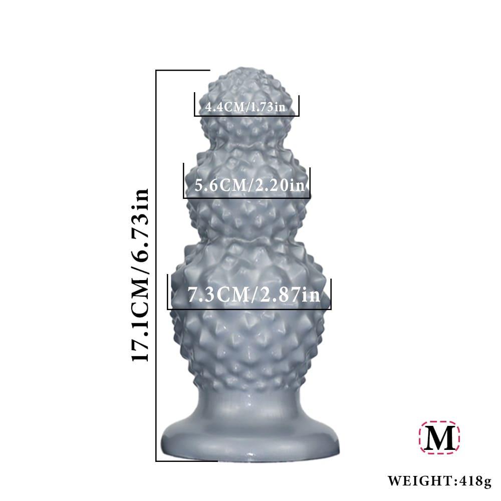 LitchiLuxe - Spiked Triple-Bead Anal Beads - Progressive Anal Dilator