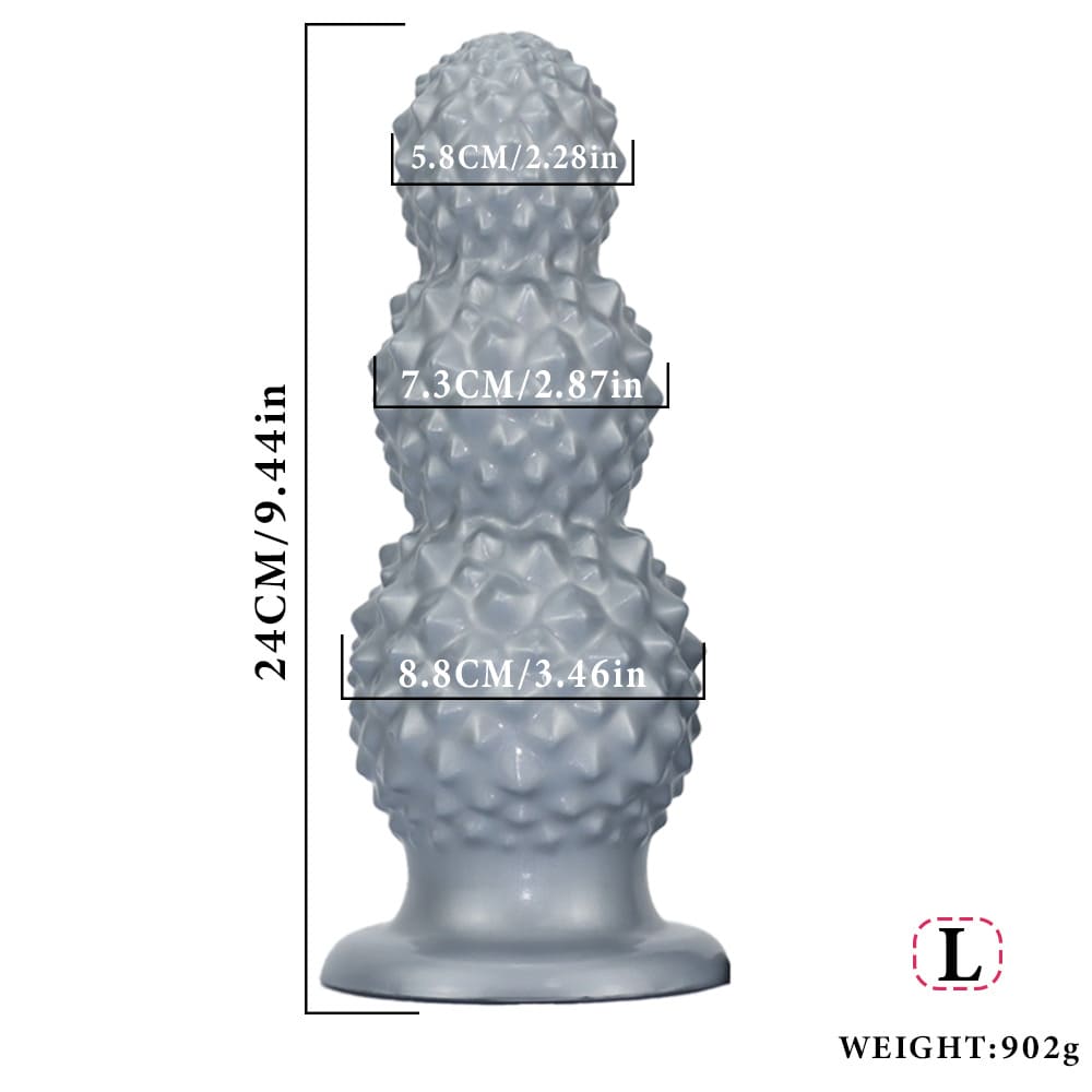LitchiLuxe - Spiked Triple-Bead Anal Beads - Progressive Anal Dilator