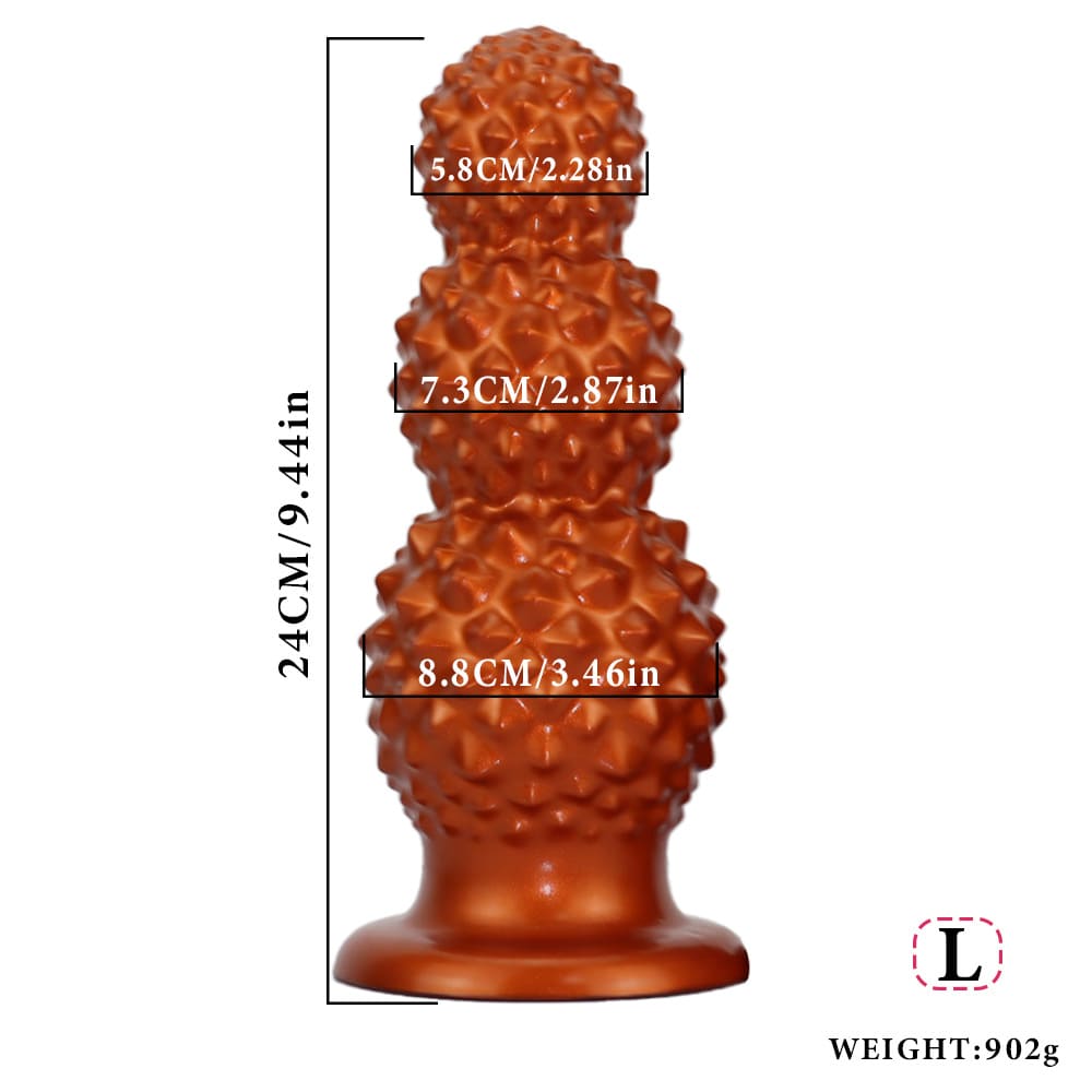 LitchiLuxe - Spiked Triple-Bead Anal Beads - Progressive Anal Dilator