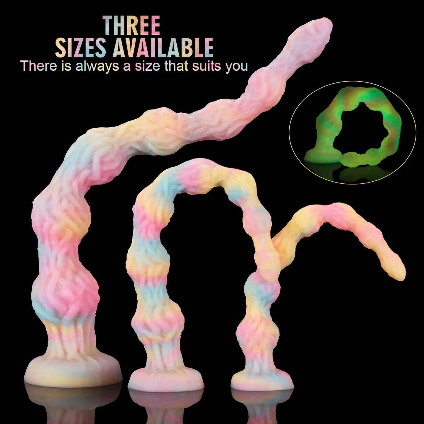 Luminous Tentacle Silicone Anal Dildo 3 Sizes
