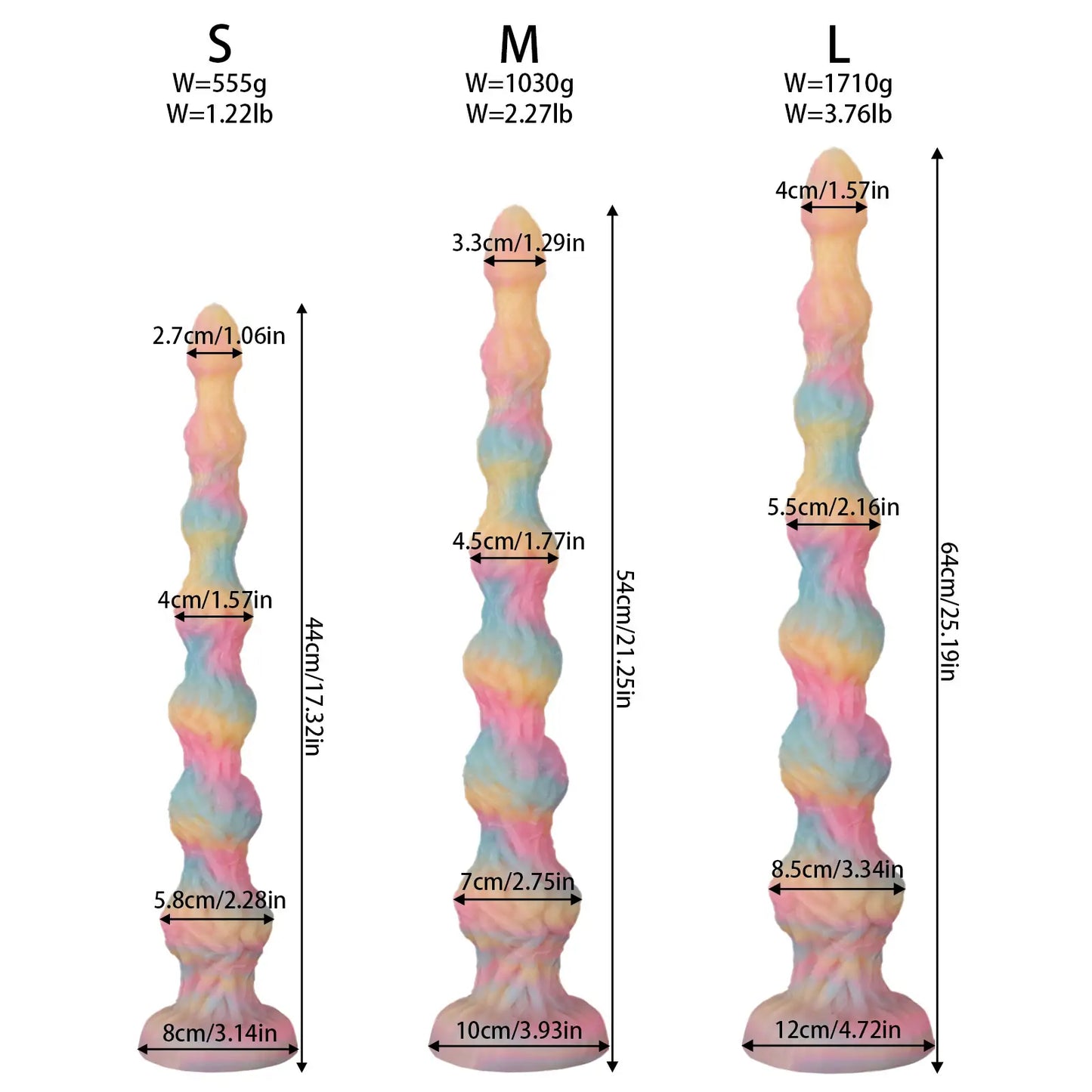 Luminous Tentacle Silicone Anal Dildo 3 Sizes