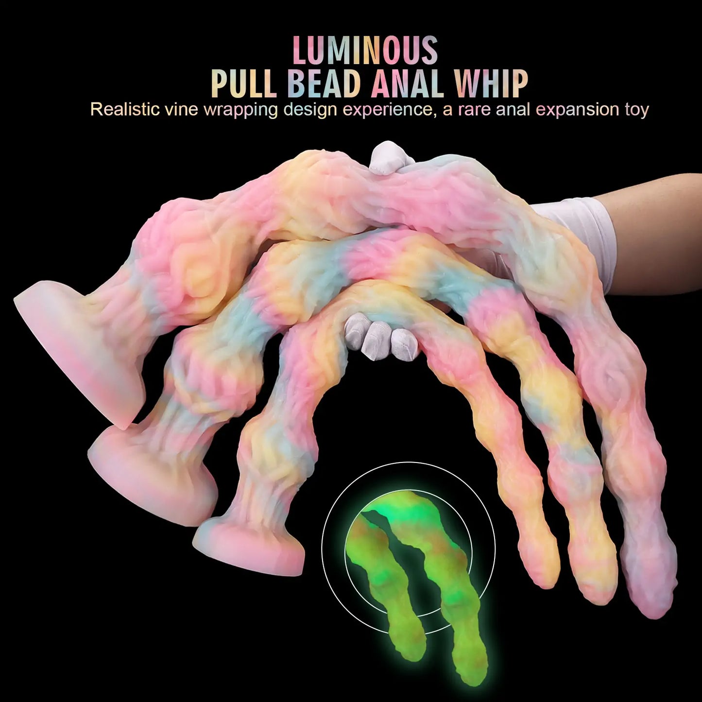 Luminous Tentacle Silicone Anal Dildo 3 Sizes