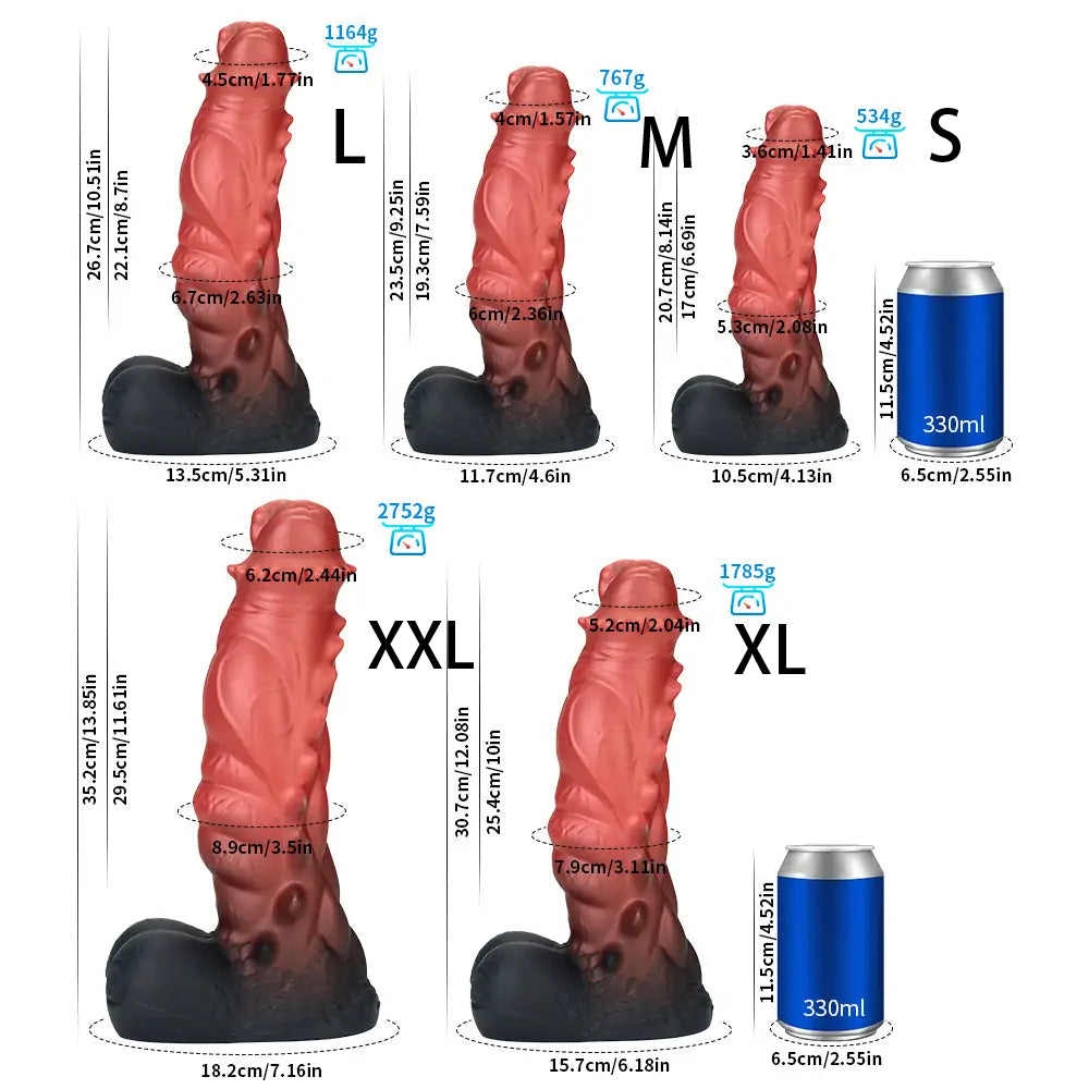 MEPHISTO – Inferno Demon Suction Dildo 5 Sizes