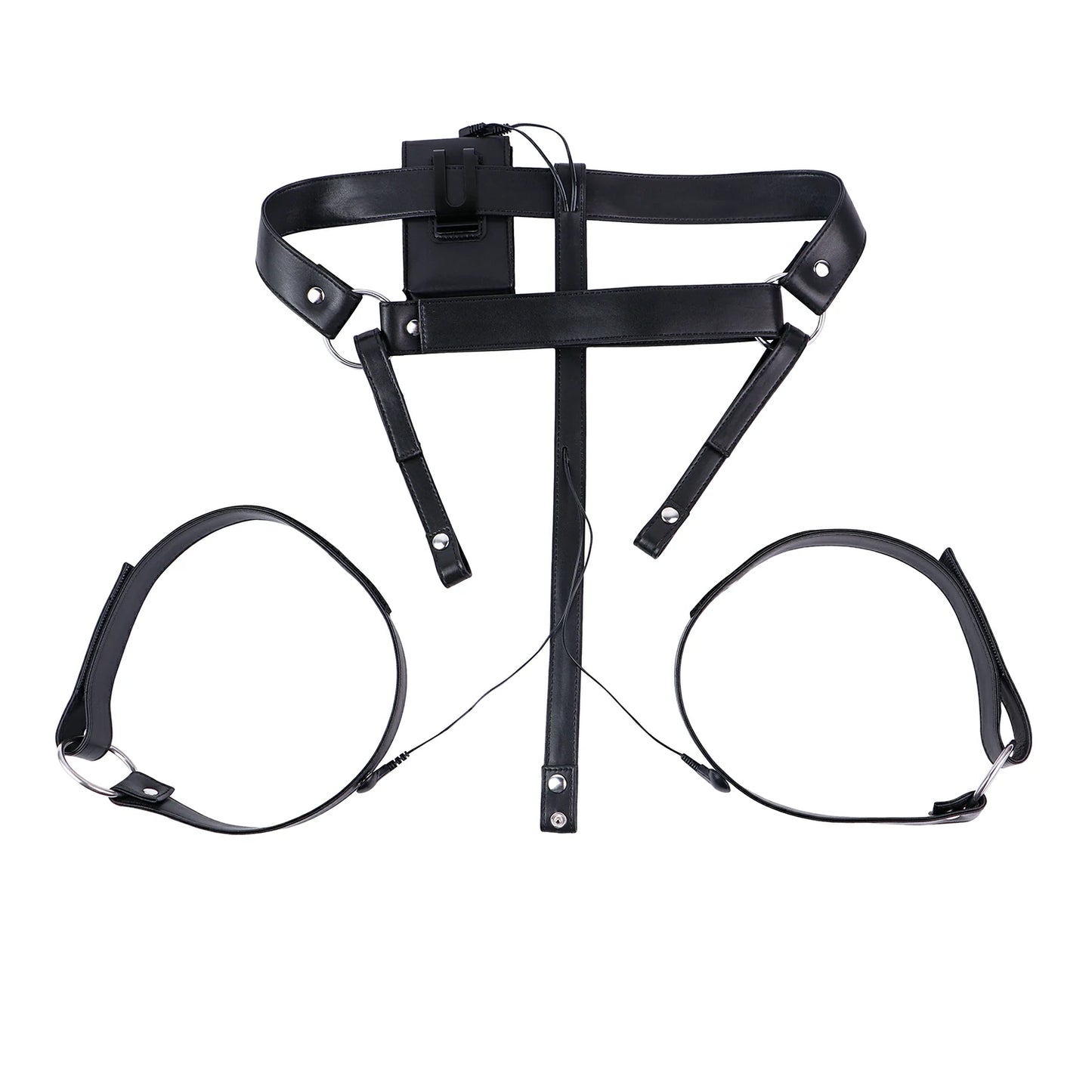 Electro-Stimulation Leather Chastity Belt