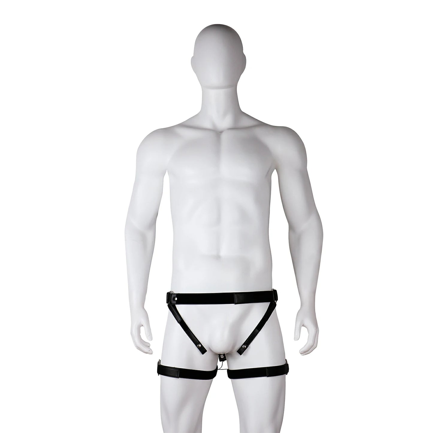 Electro-Stimulation Leather Chastity Belt