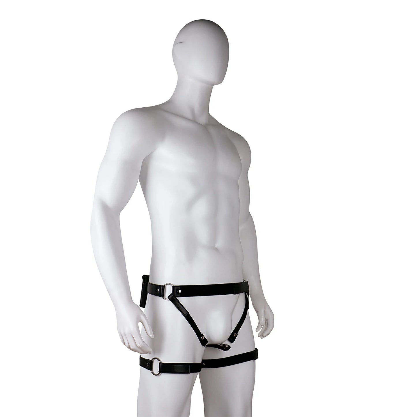 Electro-Stimulation Leather Chastity Belt