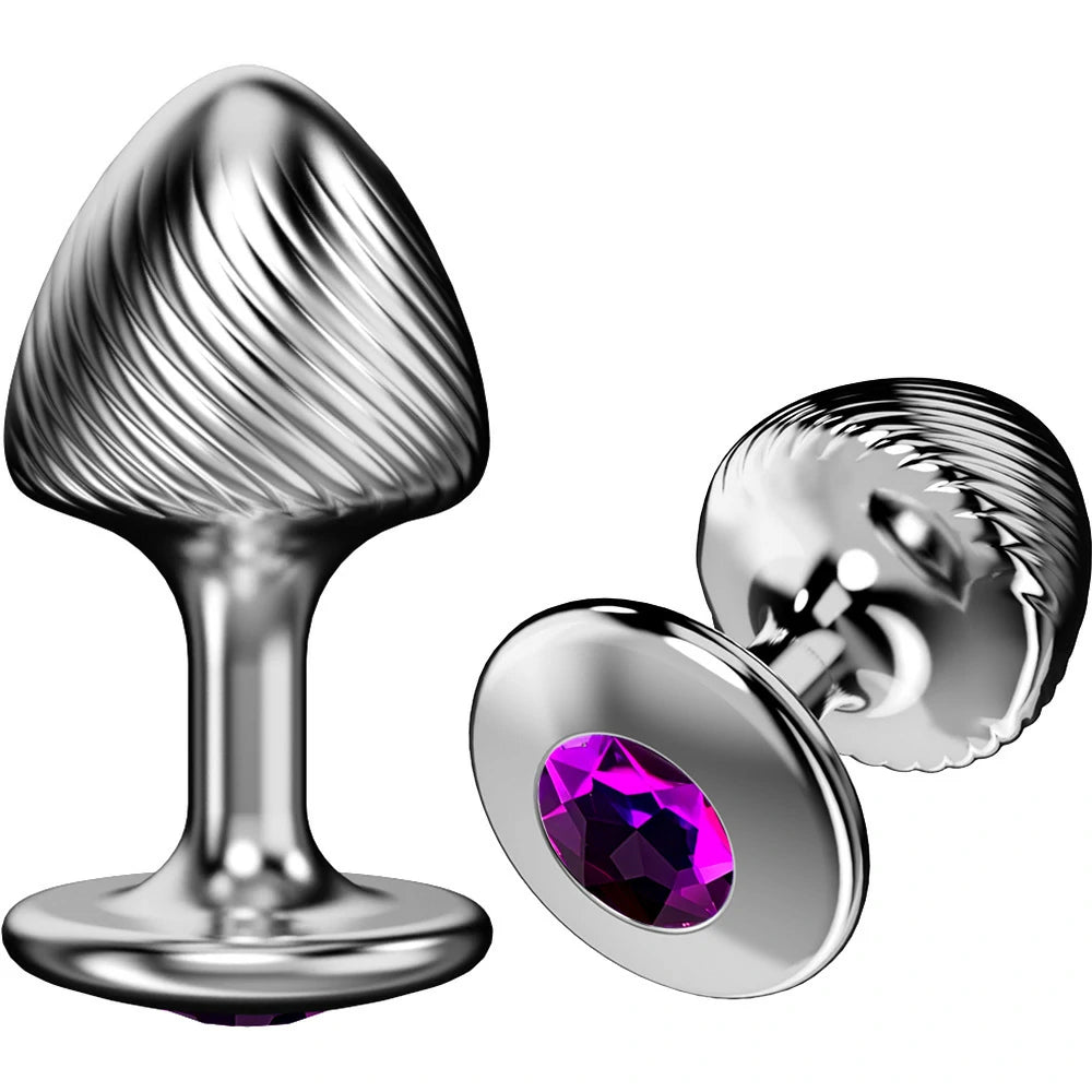 Crown Jewels Ribbed Gemstone Metal Butt Plug Collection
