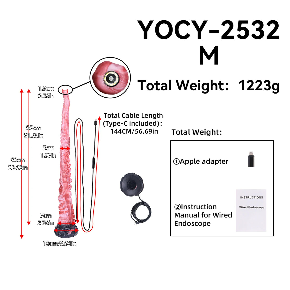 Endoscope Smart Octopus Monster Dildo 18.7 Inches