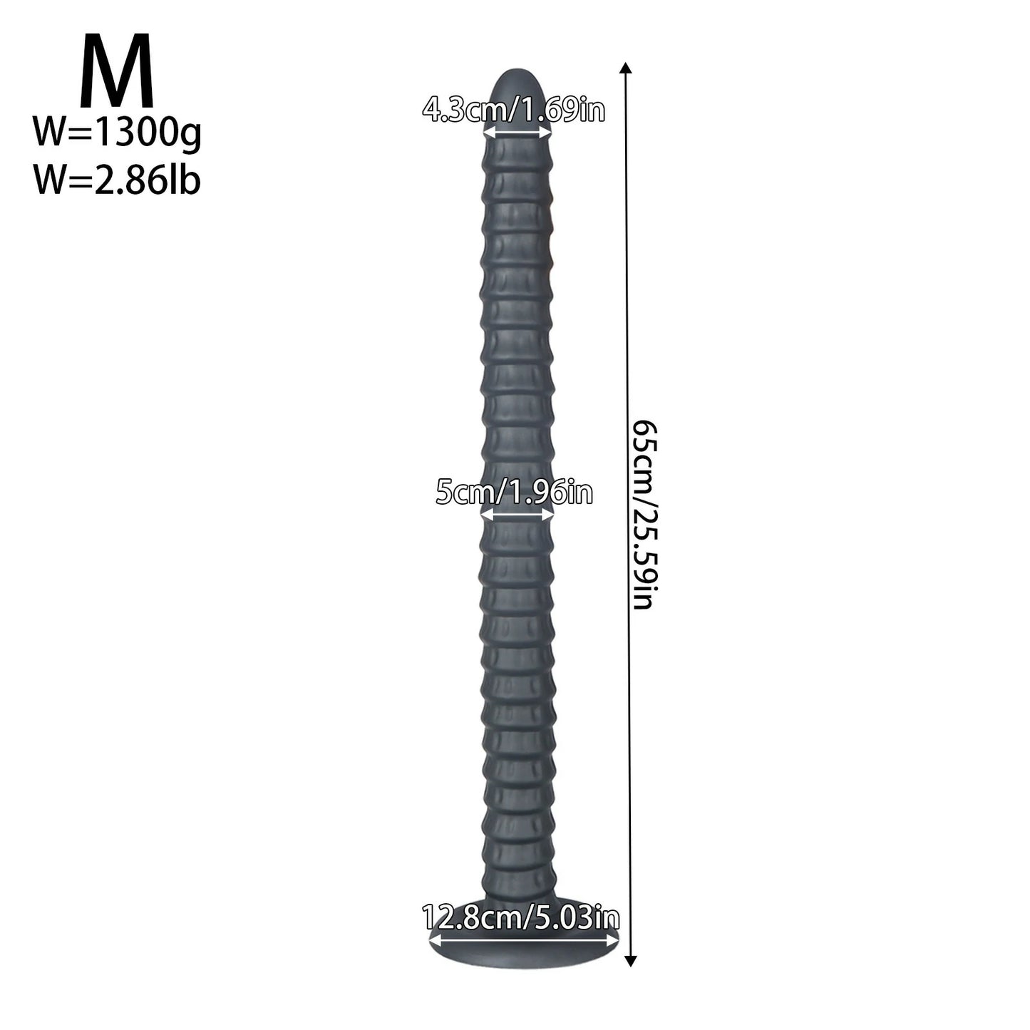 Spiral Penetrator Extra-Long Suction Dildo