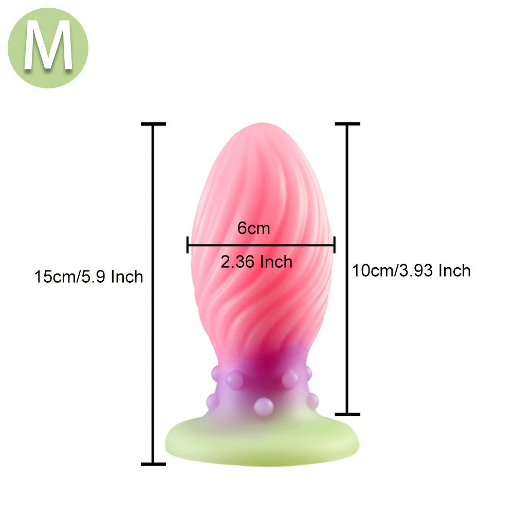 Spiral Ripple Teardrop Silicone Anal Plug