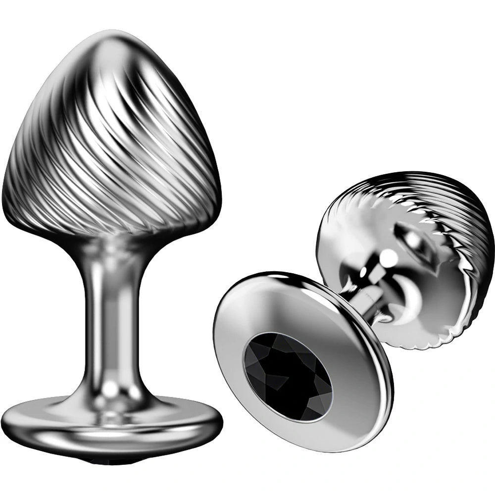 Crown Jewels Ribbed Gemstone Metal Butt Plug Collection