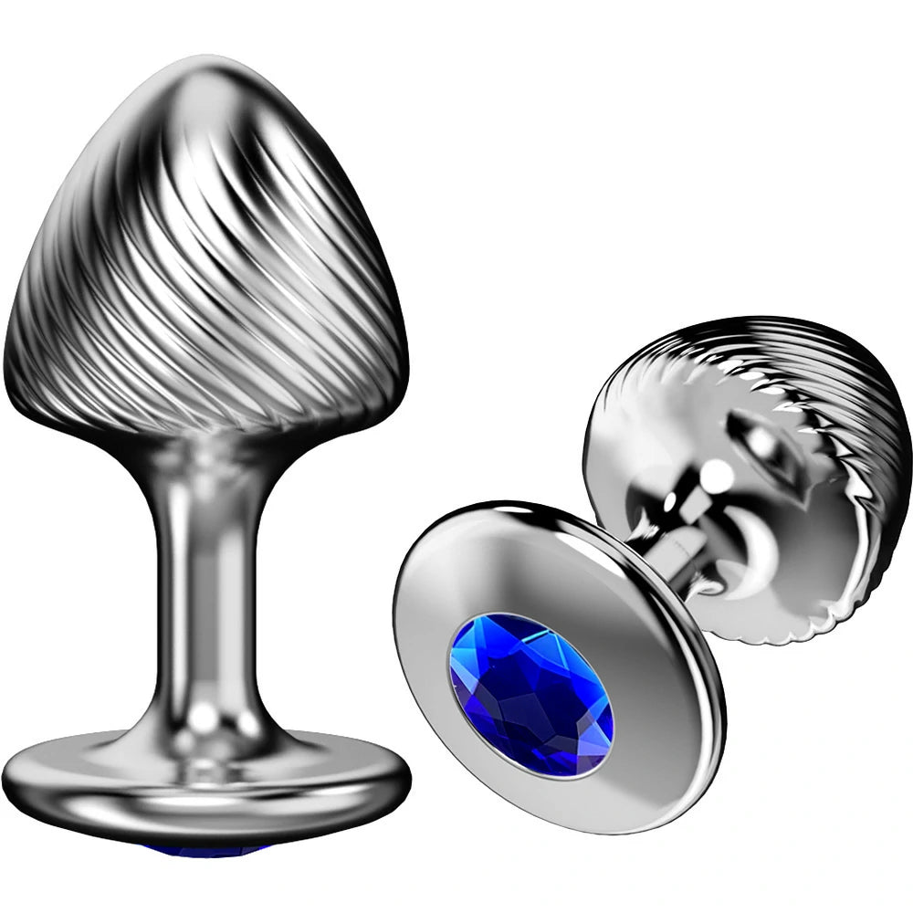 Crown Jewels Ribbed Gemstone Metal Butt Plug Collection