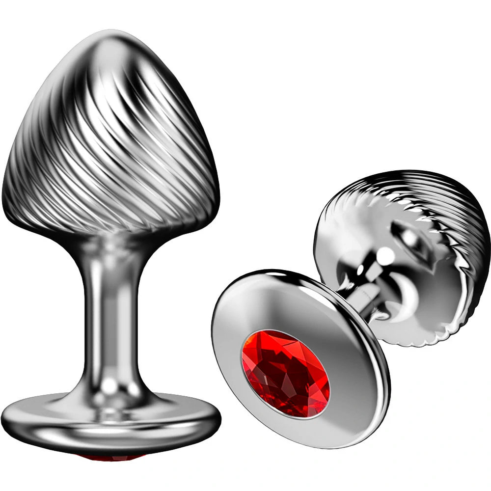 Crown Jewels Ribbed Gemstone Metal Butt Plug Collection