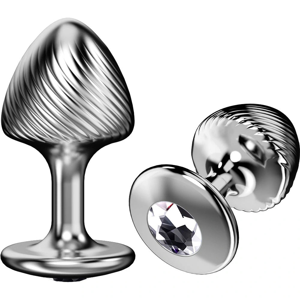 Crown Jewels Ribbed Gemstone Metal Butt Plug Collection