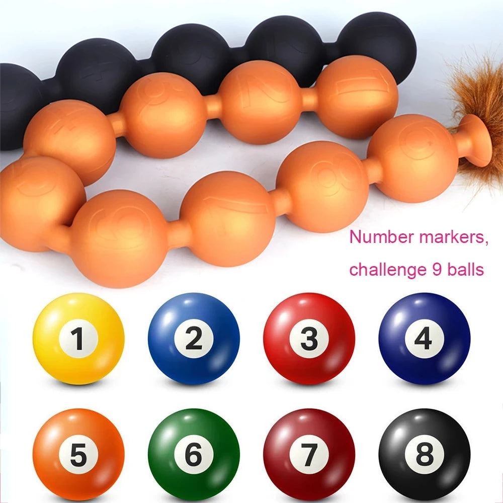 Long Anal Beads Silicone Tail Butt Plug - Big Anal Expansion Luminous Anal Sex Toy