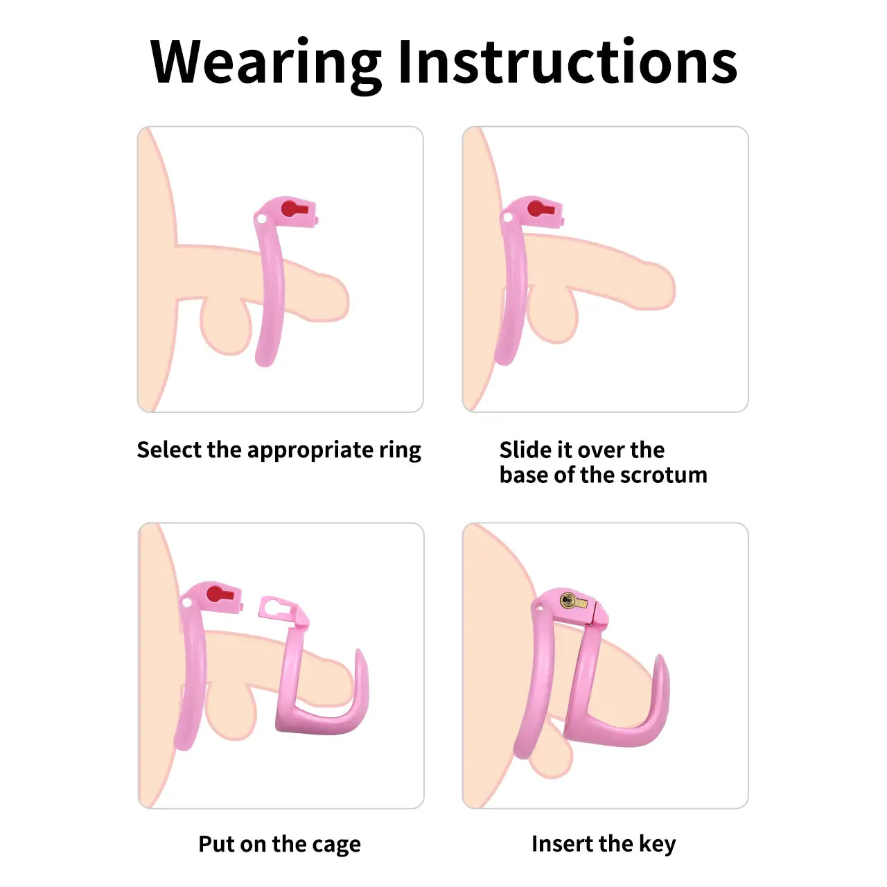 Male Resin Chastity Cages with Catheter