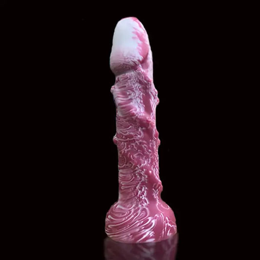 Marbled Realistic Silicone Fantasy Dildo 9 Inches