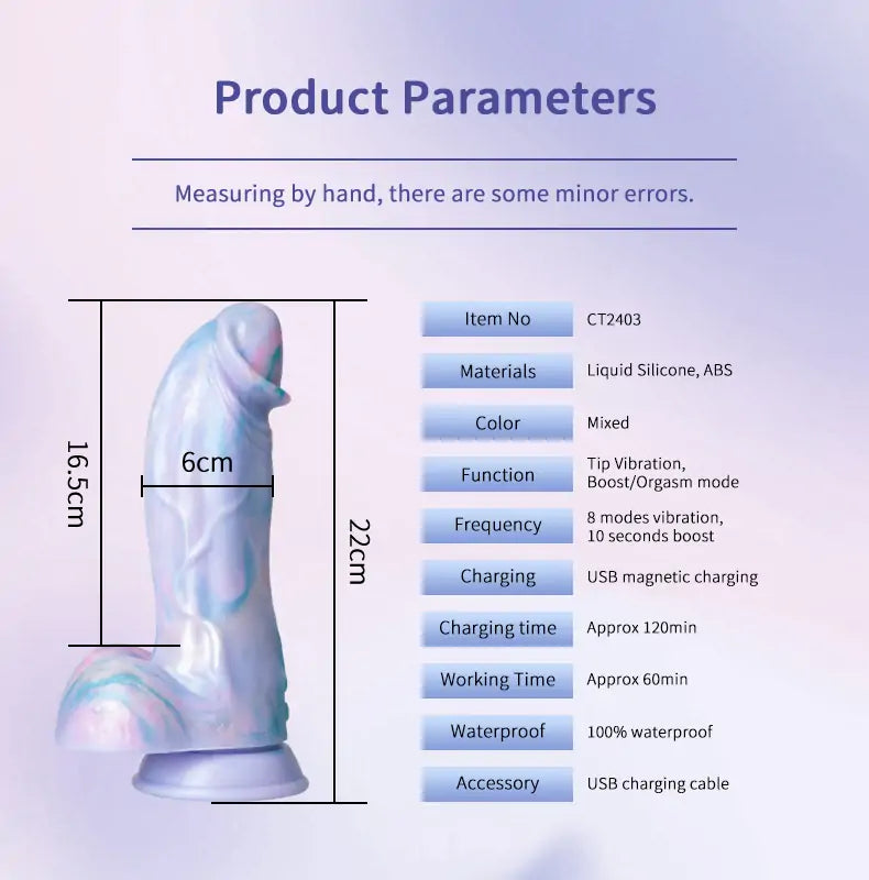 Marshal Remote Control Vibrating Large Dildo with Suction Base