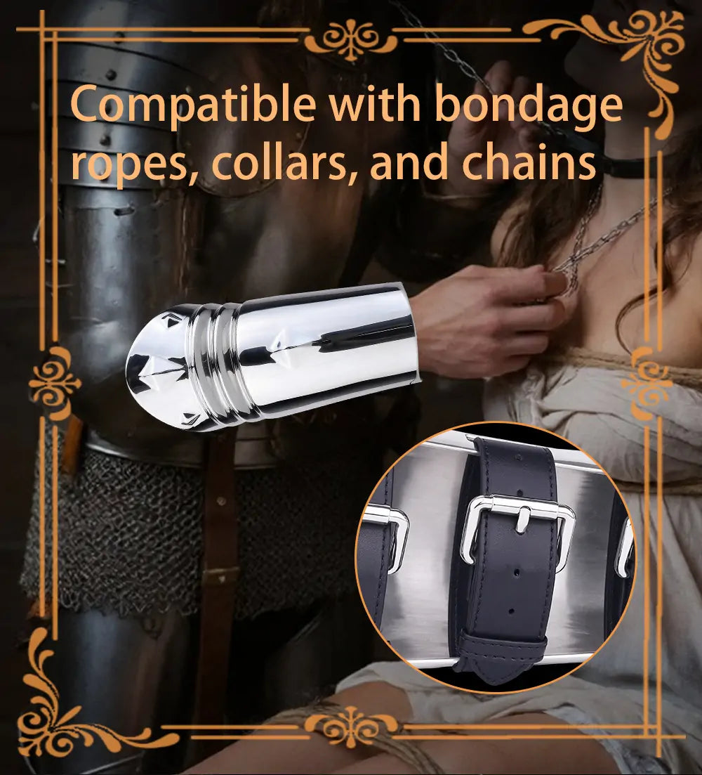 Medieval Stainless Steel Bondage Bracers