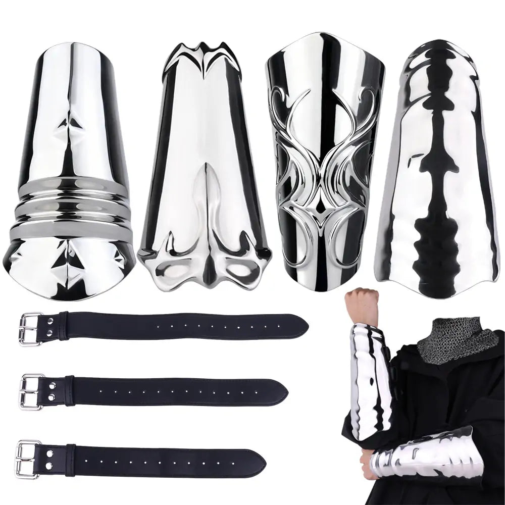 Medieval Stainless Steel Bondage Bracers