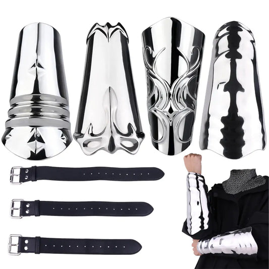 Medieval Stainless Steel Bondage Bracers