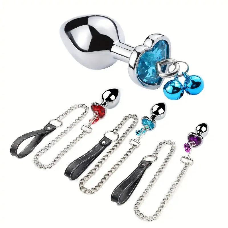 Metal Bell Butt Plug with Chain