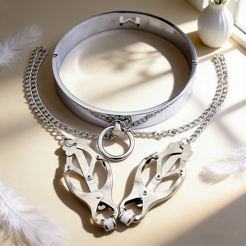 Metal Collar With Nipple Clips