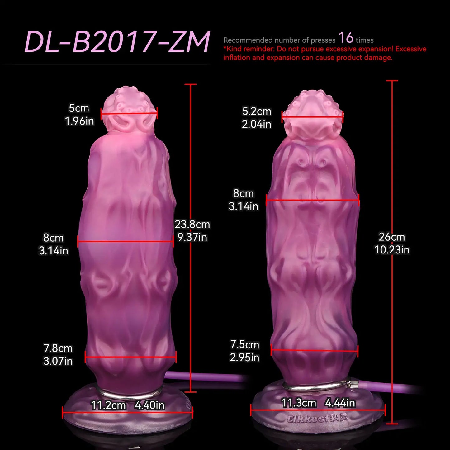 Monster Inflatable Knot Fantasy Dildo 8.6 Inches