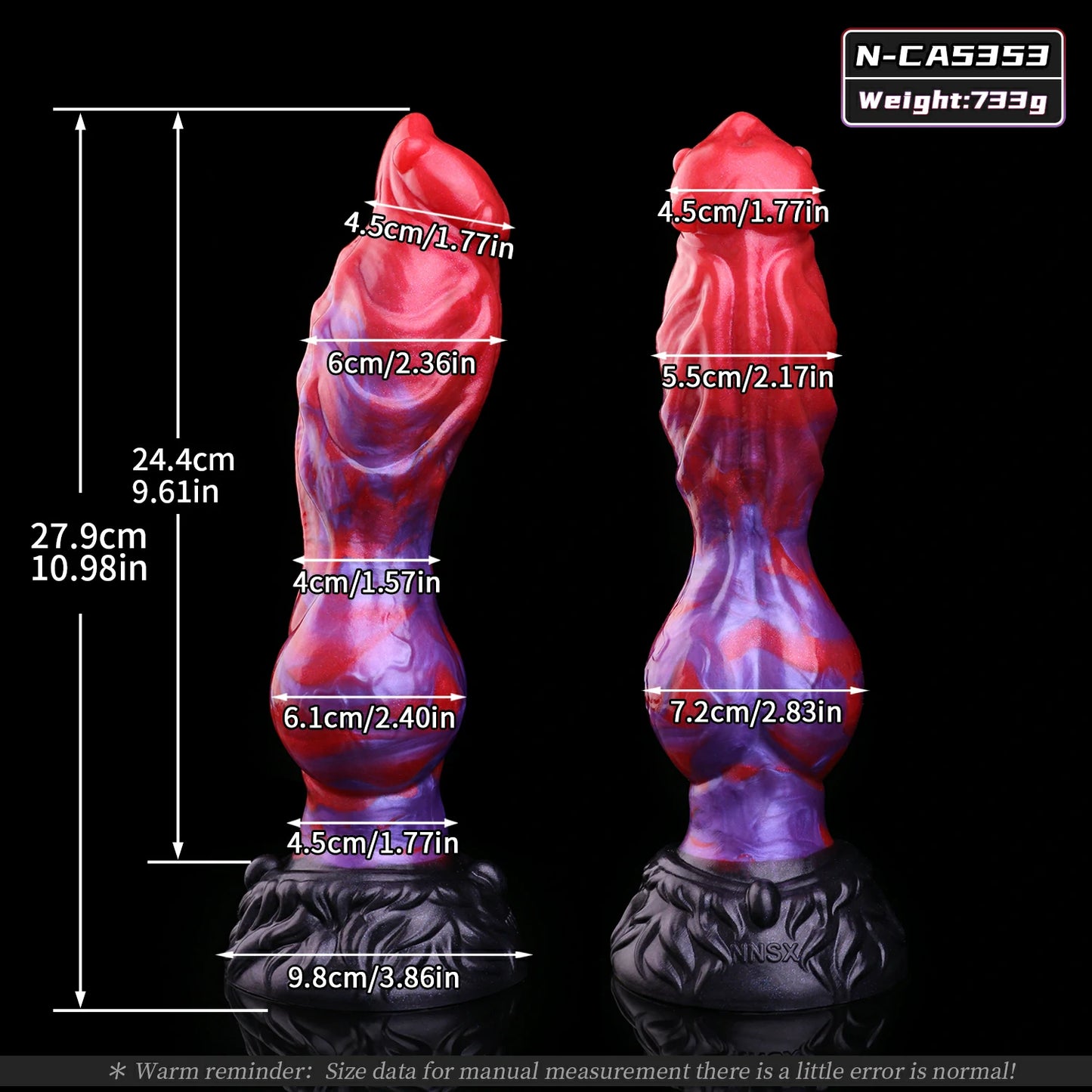 Crimson Abyss Canine Fantasy Knot Dildo without Testicles