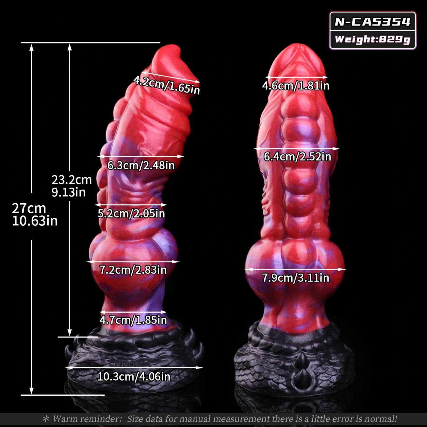 Crimson Abyss Canine Fantasy Knot Dildo without Testicles