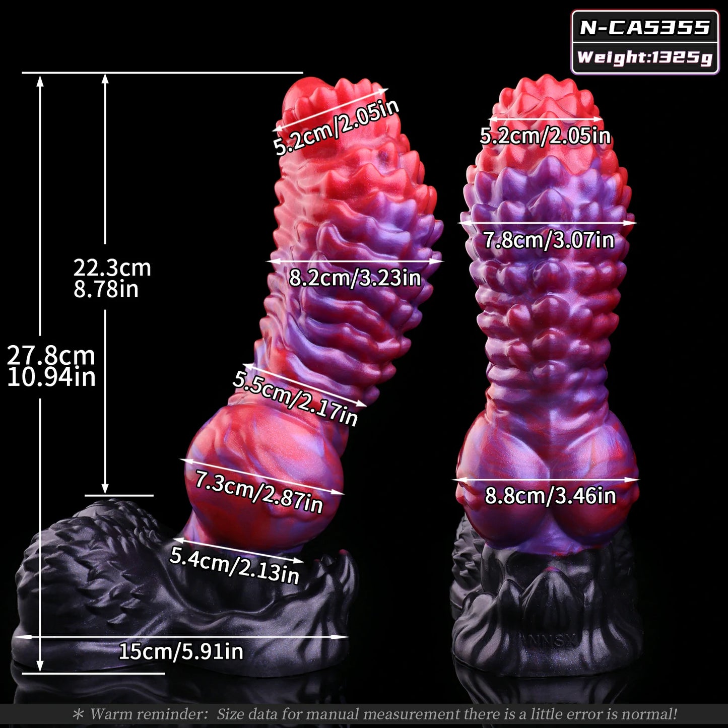 Crimson Abyss Canine Fantasy Knot Dildo with Testicles