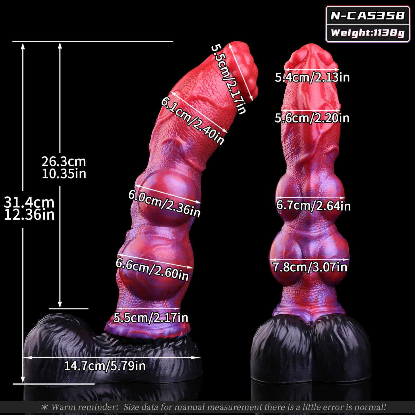 Crimson Abyss Canine Fantasy Knot Dildo with Testicles