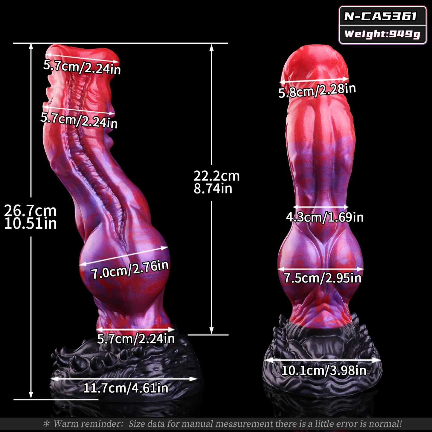 Crimson Abyss Canine Fantasy Knot Dildo without Testicles