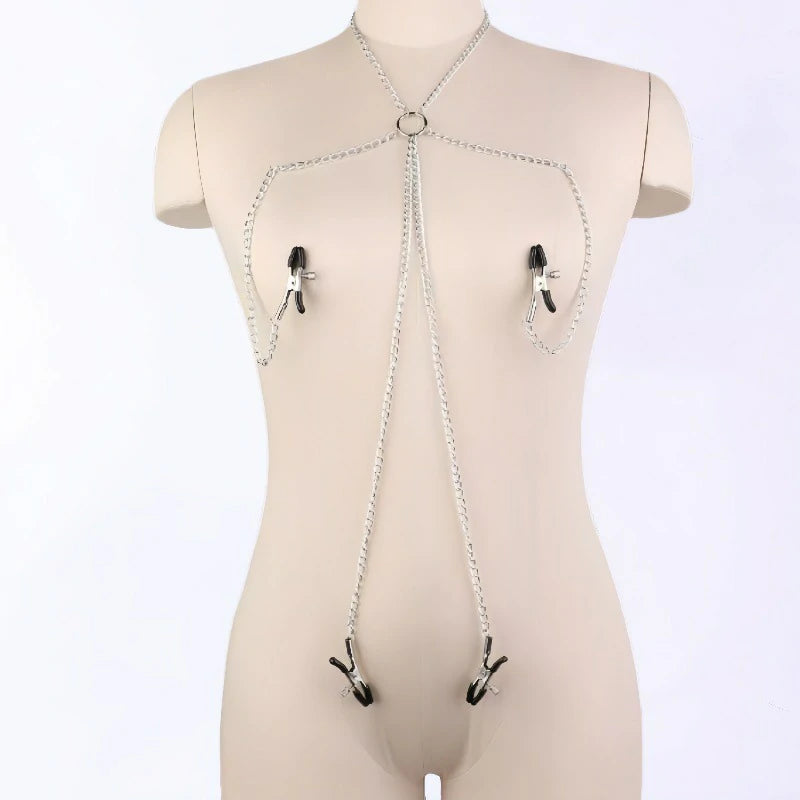 Nipple Clamps With Clit Clamp