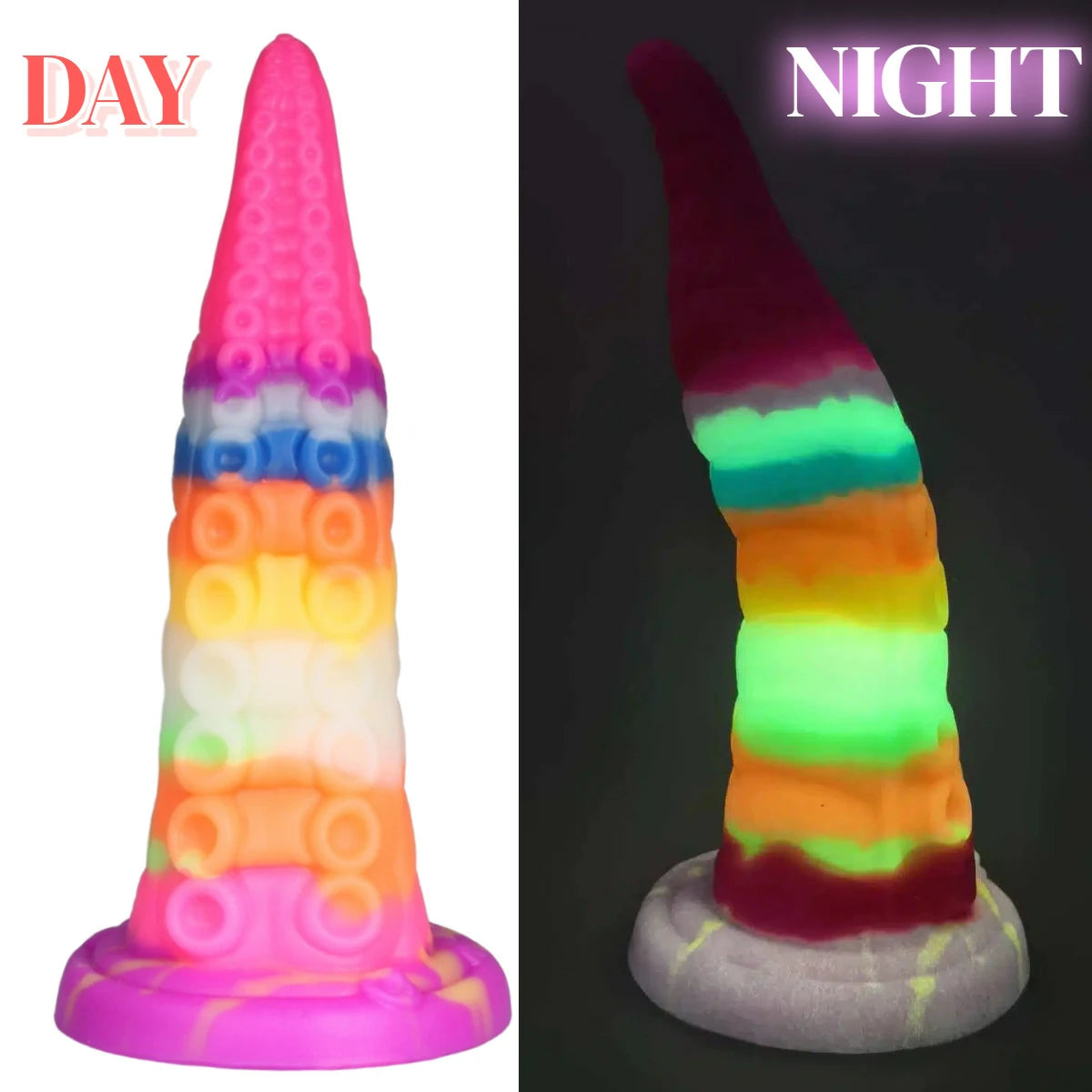 Octo Glow Multi Color Glow In The Dark Tentacle Anal Plug & Dildo