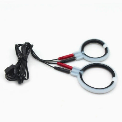 E-Stim Silicone Penis Rings Set with Connecting Wires