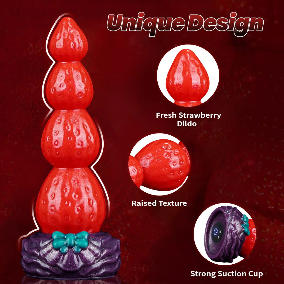 Sweet Strawberry Wireless Remote Vibrating Dildo