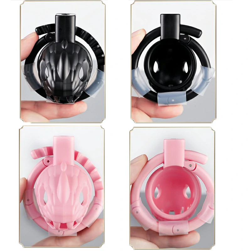 Fantasy Dragon Head Chastity Cage – Adjustable Ring Male Chastity Device