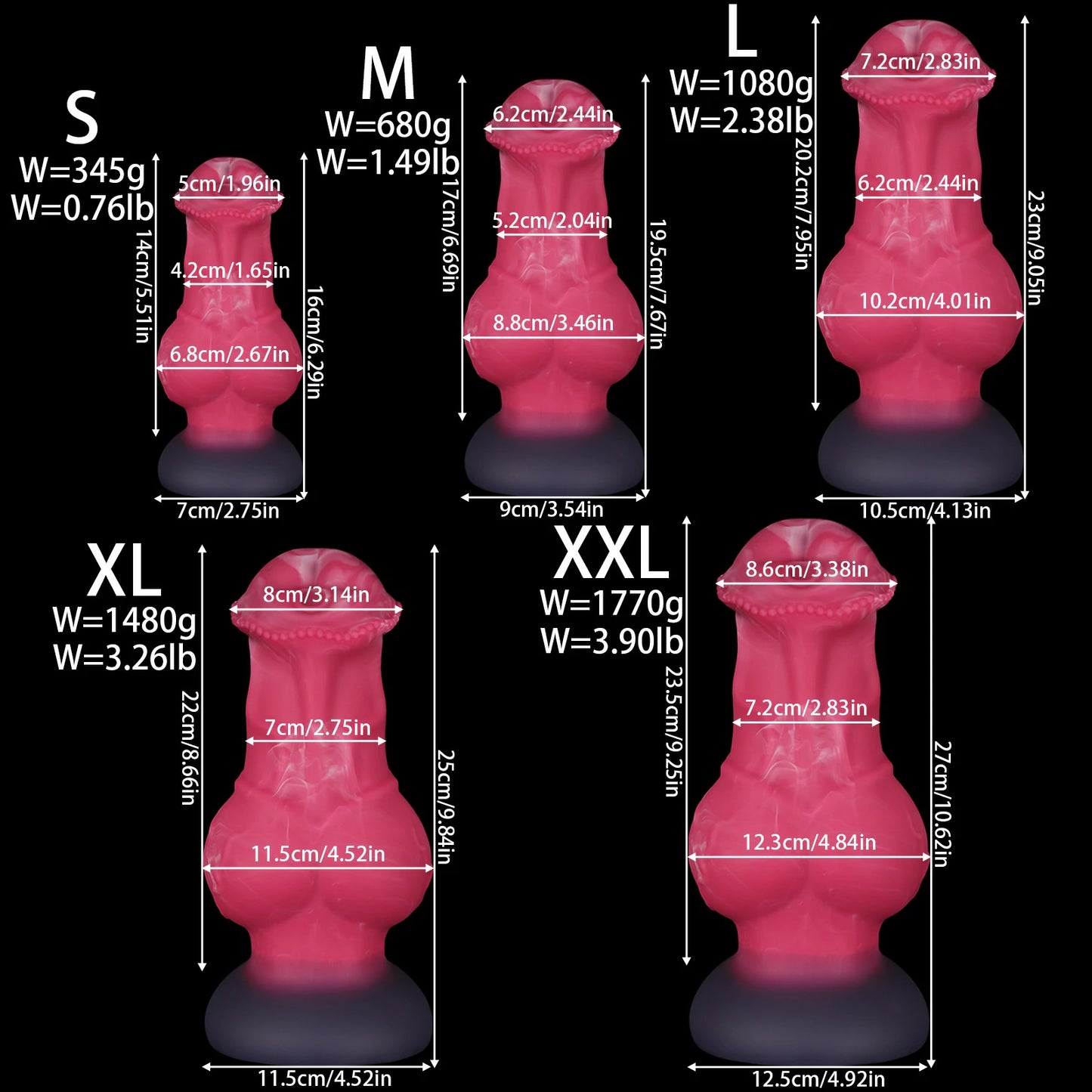 Astral Canine Knot Gradient Silicone Fantasy Dildo